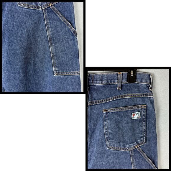 Tyndale Mens Relaxed FR Jeans 36X34 Flame Resistant Blue Denim Arc Rated 15.3 - Picture 4 of 7